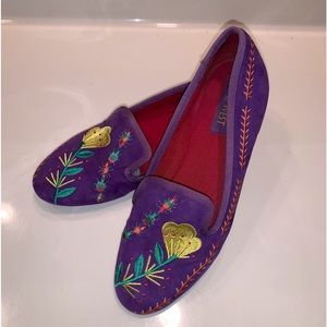 Nine West Embroidered Purple Loafer/Flats
